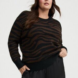 Torrid Black and Brown Animal Print Sweater